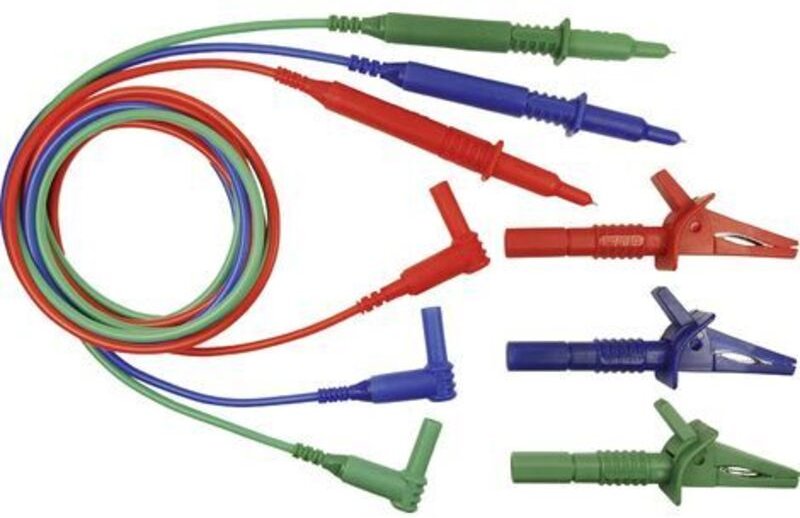 Cliff CIH29917 Sicherheits-Messleitungs-Set Stecker 4 mm Prüfspitze 1.50 m Blau, Grün, Rot 1 St.