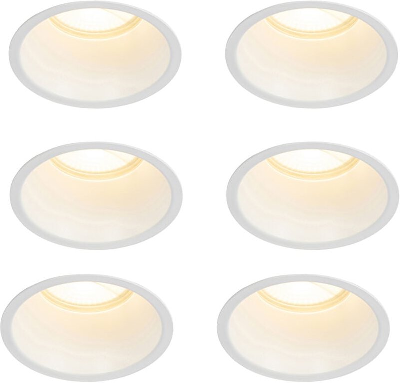 Set mit 6 Einbaustrahlern weiß GU10 70mm IP44 - Dept