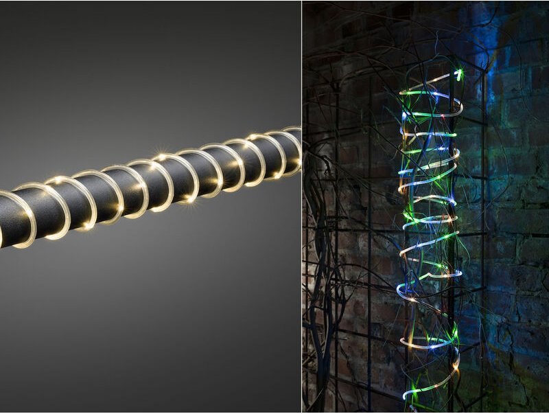 Konstsmide - led Mini Lichterschlauch, Lichtsensor & 6/9h Timer, Batteriebetrieb, IP44, 10m