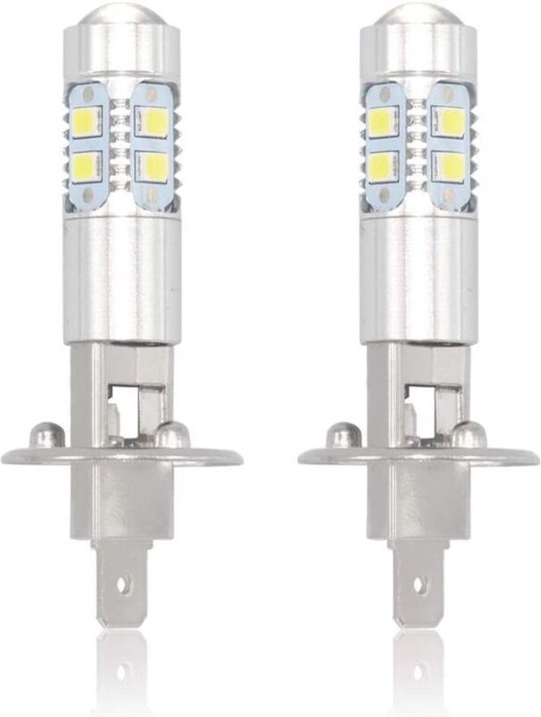 H1 LED-Scheinwerferlampen, 6000K Superweiß Nebelscheinwerfer 100W 2400LM Tagfahrlicht DRL 360° Abstrahlwinkel (2er-Set)