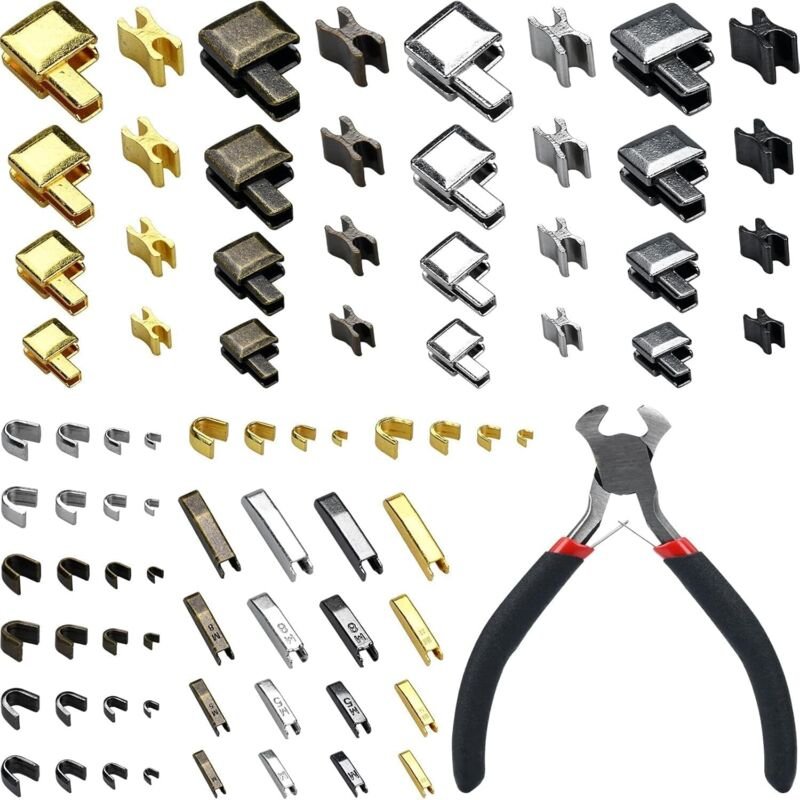 80-teiliges Set aus Zinklegierungs-Werkzeugset zur Reparatur von Reißverschlüssen mit Clips für Kleidung, Koffer, Jacken...