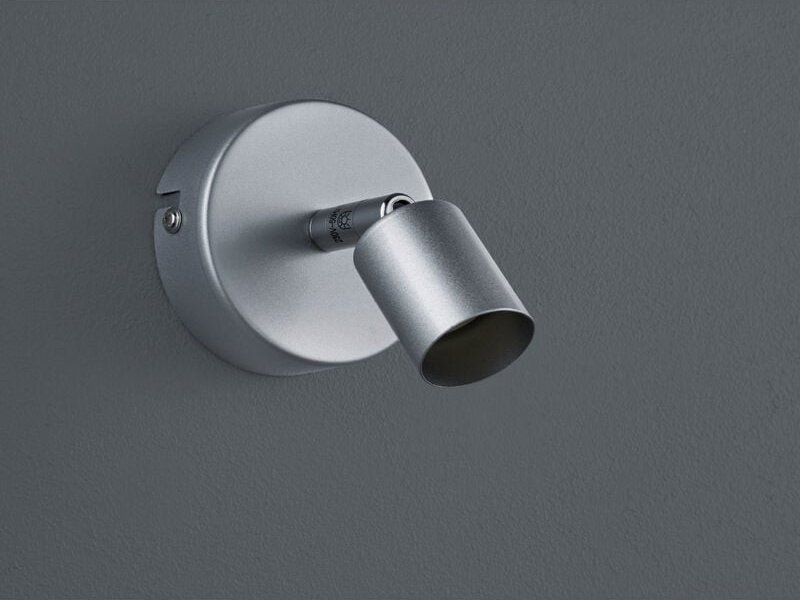 Wandstrahler PARIS 1 flammig Metall Silber titanfarbig, Breite 8cm