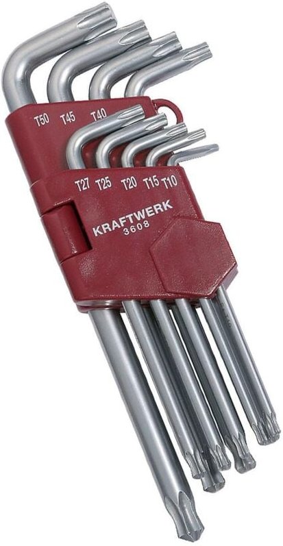 9-t.Kugel TX-Stiftschlüssel-Satz T10-T50