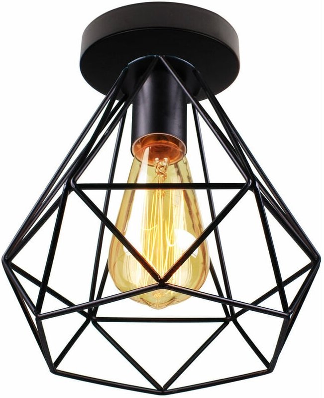Thumbnail - Axhup - Deckenlampe, Deckenleuchte im Retro Look, Material: Stahl, Farbe: Schwarz, Fassung: E27 Schwarz - 1PCS