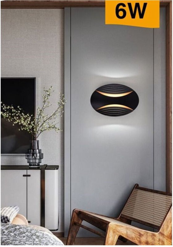 Trade Shop Traesio - Trade Shop - anwendung led by muro doppia emissione 6 w lampada ovale 3 mode luce AQ15-N3C -