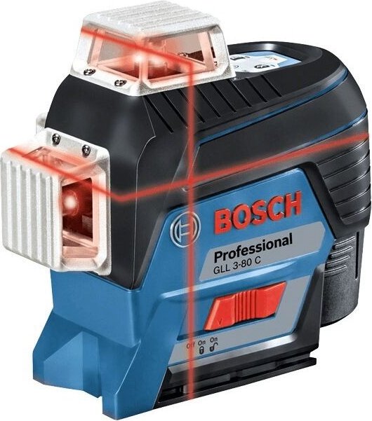 Bosch Linienlaser gll 3-80 c + Alkaline Akku-Adapter + bt 150 in Schutztasche