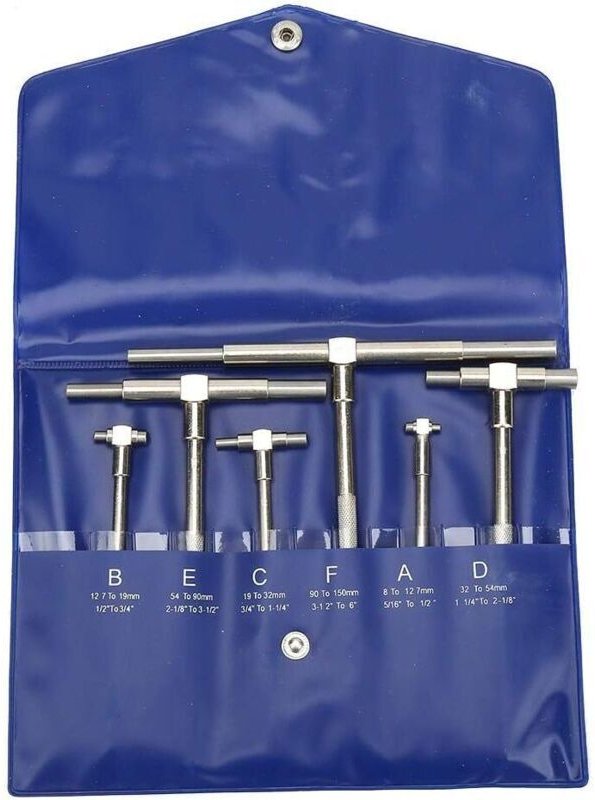 6-teiliges Teleskop-Messschieber-Set, 8–150 mm, verstellbarer Innendurchmesser, Messschieber-Mikrometer, Messwerkzeuge -...