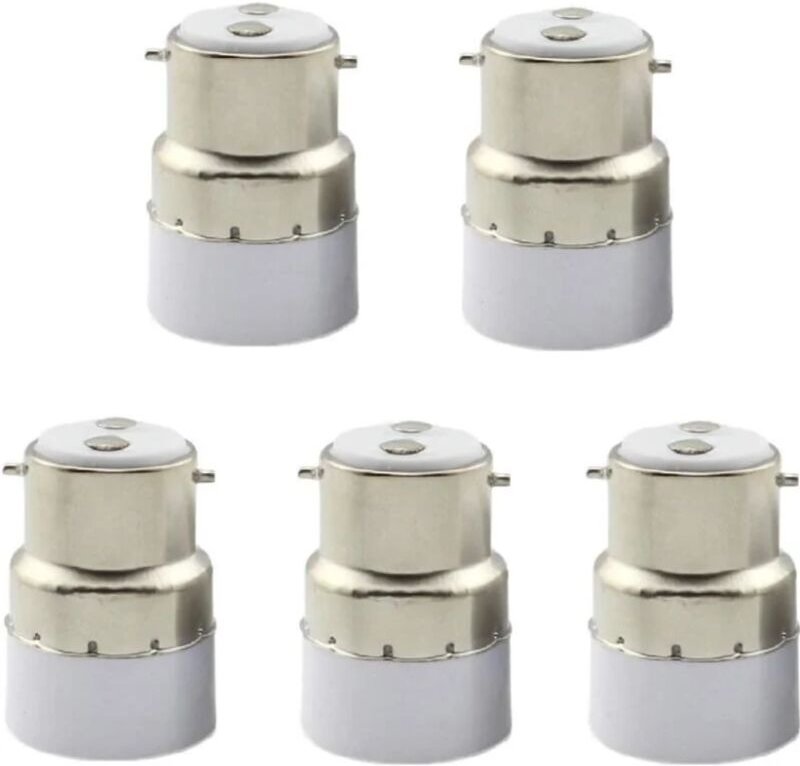 Paquet de 5 convertisseurs de douille d'ampoule B22 à E14 Douille de douille B22 Passer au support de lampe adaptateur s...