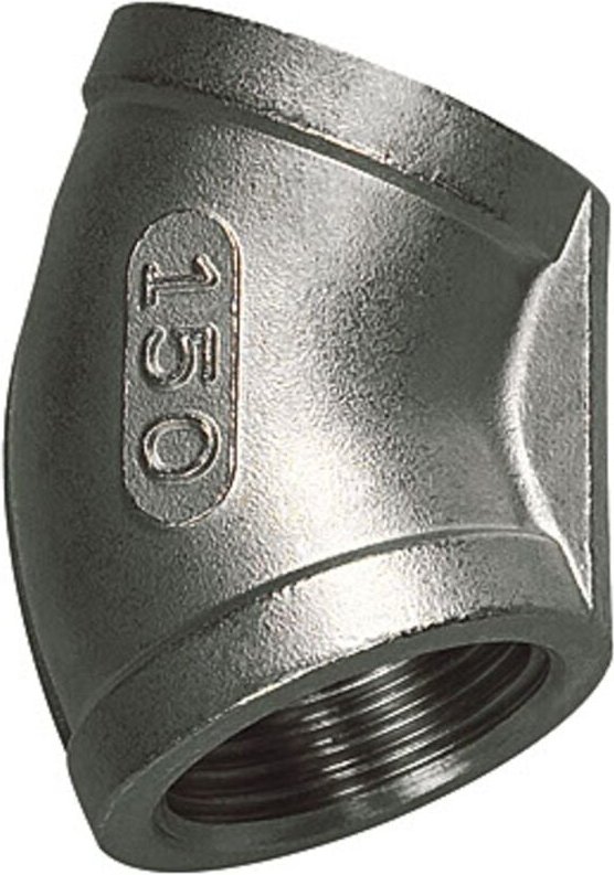 Winkelstück 45°, innen/innen, Rp 3/8, Edelstahl 1.4408 - Riegler