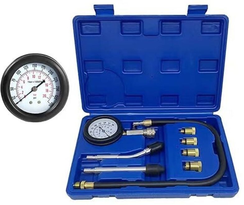 Kompression Tester Kit,Standard Kompressionsprüfer Benzin 0-20 bar & 0-300 psi,Auto Kompressionstester für Motor Kompres...