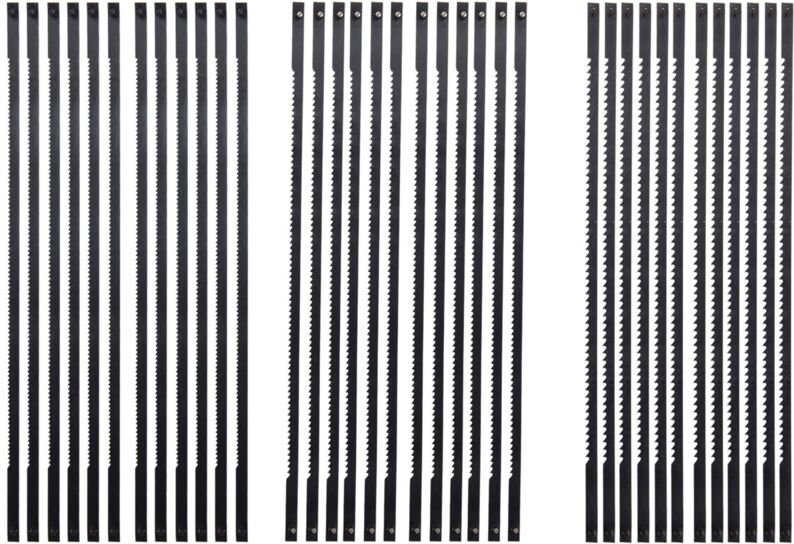 36 StüCk DekupiersäGe Scrollen BläTter 127 Mm Kohlenstoff Stahl LaubsäGe mit Kreuz Stift 15/18/24 ZäHne Standard Fein Sc...