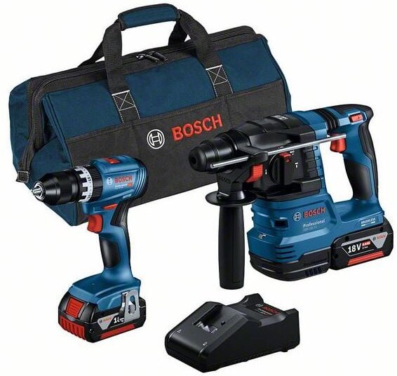 Bosch - Combo Kit 2-tlg. 18V: gsb 18V-45 + gbh 18V-22 + 2 x 4.0Ah + Ladegerät + Tasche