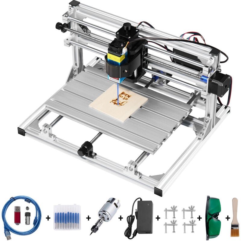 Thumbnail - Vevor 3018 diy Mini cnc Maschine Graviermaschine 500 mW, Lasergravur Maschine 500 mW, diy CNC-Maschine-Kit 3018 mit 500 ...