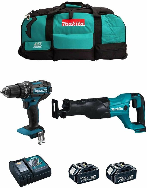 Makita - Kit MK204 (DHP482 + DJR186 + 2 x 5,0 Ah + DC18RC + LXT600)