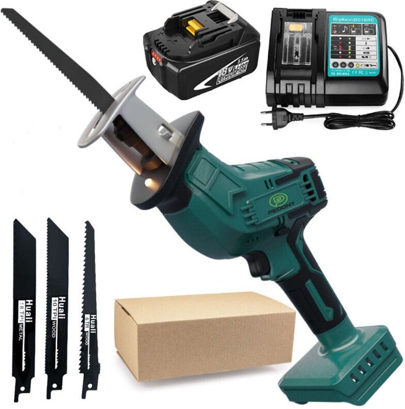 Sägeblatt, Akku-Sägeblatt, Sägeblatt mit variabler Geschwindigkeit, 4-Klingen zum Schneiden von Metall-PVC-Rohren+5.5A b...