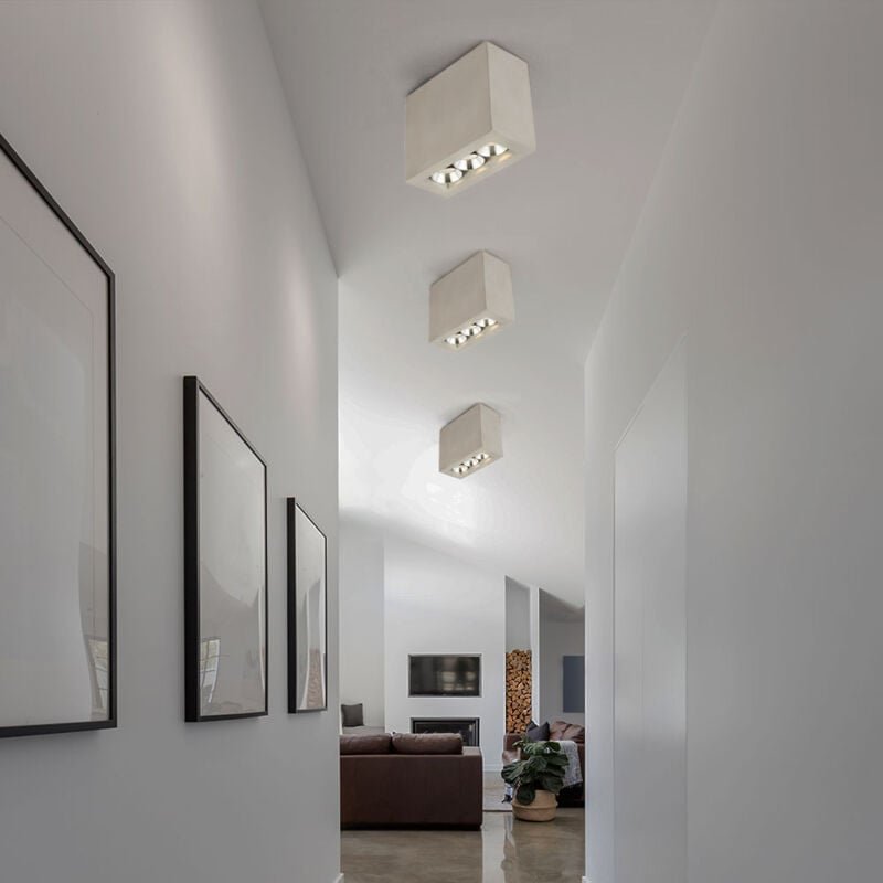 Deckenlampe Deckenspot 3 flammig led Strahler Wohnzimmerleuchte Flurlampe Beton grau 6,6 Watt 440 Lumen 3000 Kelvin warm...