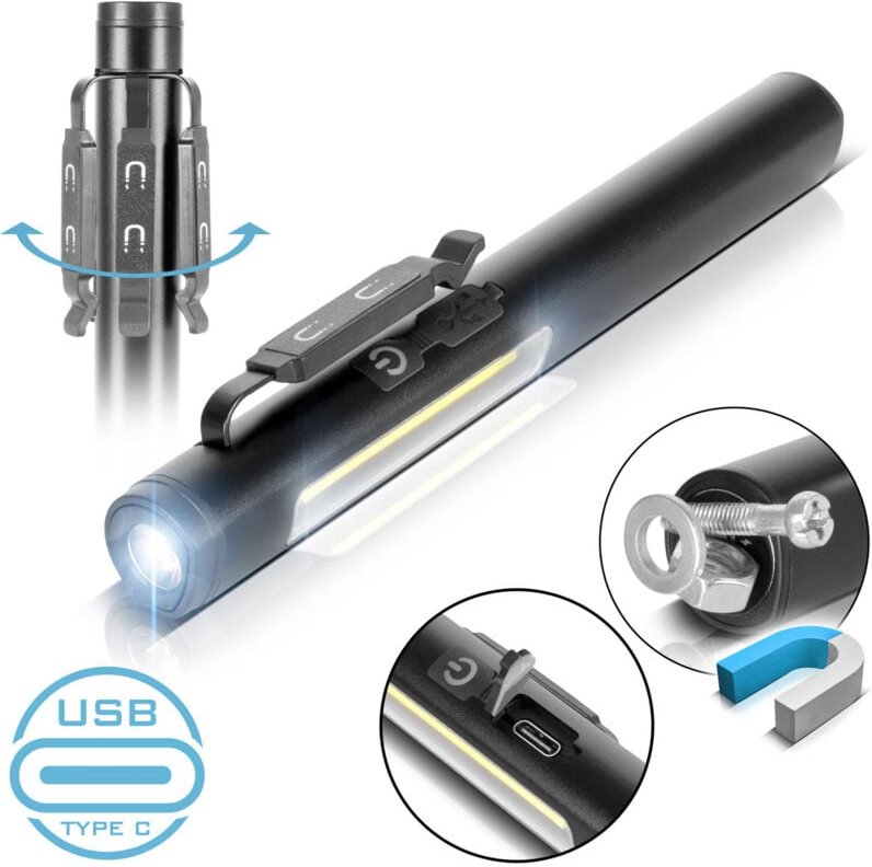 STAHLWERK LED-Arbeitsleuchte Stablampe 600 mAH magnetische LED-Werkstattlampe