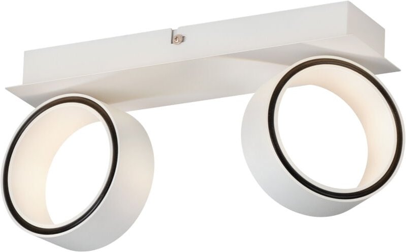 Led Deckenlampe Albariza, Spot Deckenleuchte aus Metall in weiß, Wohnzimmerlampe mit 2 Deckenspots, Deckenstrahler für W...