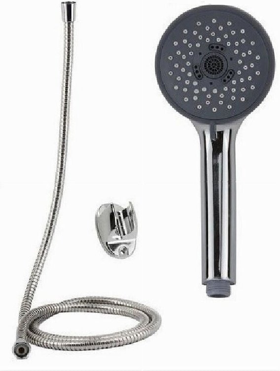 Trade Shop Traesio - Trade Shop - badezimmer-set duschkopf rund duschkopf mit 1,8 mt kabelhalterung 69092 -