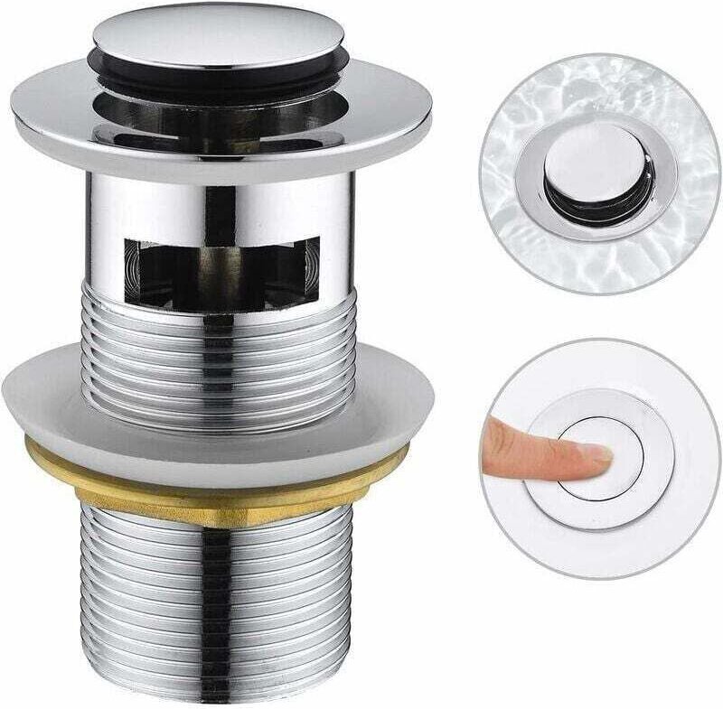 Ablaufgarnitur mit Überlauf, Pop-up-Ablaufgarnitur, Universal-Ablaufgarnitur, Chrom