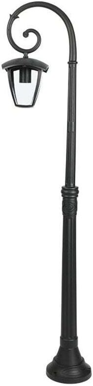 V-tac - LED-Straßenlaterne mit E27-Lampenfassung (max. 60 w), Farbe Schwarz, Höhe: 136 cm, IP44