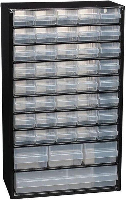 Raaco Kleinteilemagazin b 306 x t 150 x h 510 mm Stahlblech 44 Schubladen - 132114 cabinet c 44