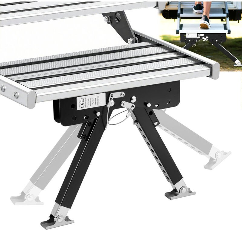 Mophorn Höhenverstellbares Stufenstütz-Set aus pulverbeschichtetem Stahl, ideal zur Stabilisierung von Treppen an Wohnwa...