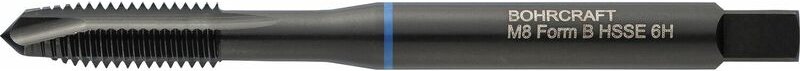 Bohrcraft - Maschinengewindebohrer Form b DIN371 M8 verstärkter Schaft Blauring