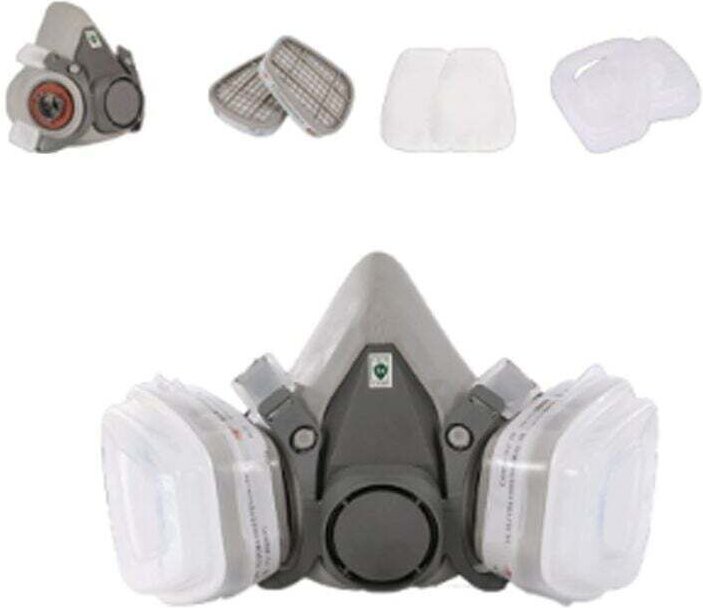 6200 Wiederverwendbare Atemschutzmaske, Anti-Staub, Anti-Gas mit Filtern zum Malen, Bauen, Heimwerken, Schleifen