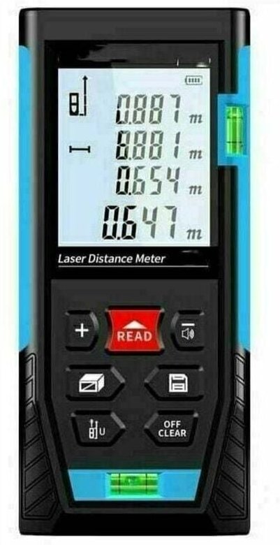 50 m Laser-Entfernungsmesser, Lasermessgerät, berechnet Entfernungsoberflächenvolumen, Pythagoras-Funktion, speichert 99...