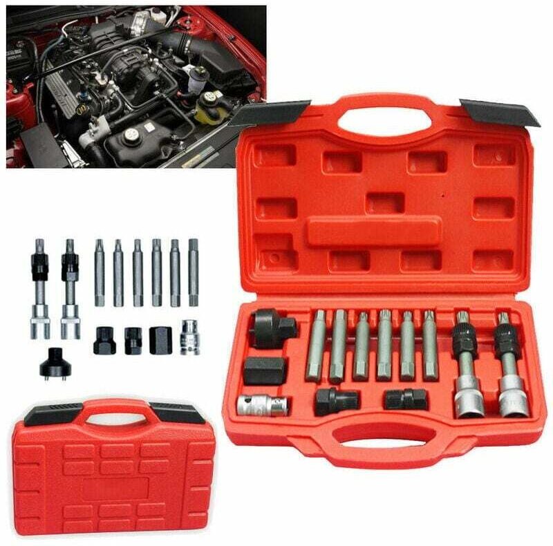 Jalleria - 13-teiliges Lichtmaschinen-Stopp-Werkzeug, Abzieher, Steckschlüssel, Freilauf – Schwarz