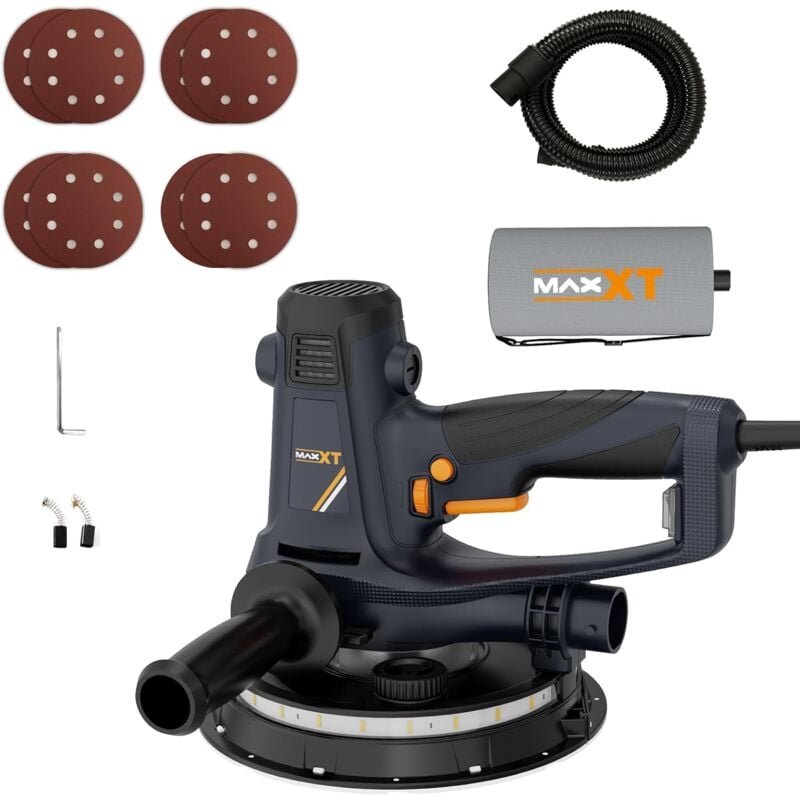 Thumbnail - 810W Ponceuse à main pour cloisons sèches, électrique, pour murs, vitesse variable 1500-2800RPM, aspiration réglable, po...