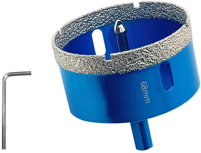 Diamant-Lochsäge, 68 mm, mit Zentrier-Pilotbohrer, professionelle gelötete Diamantbohrer für Fliesen, Porzellan, Glas, M...