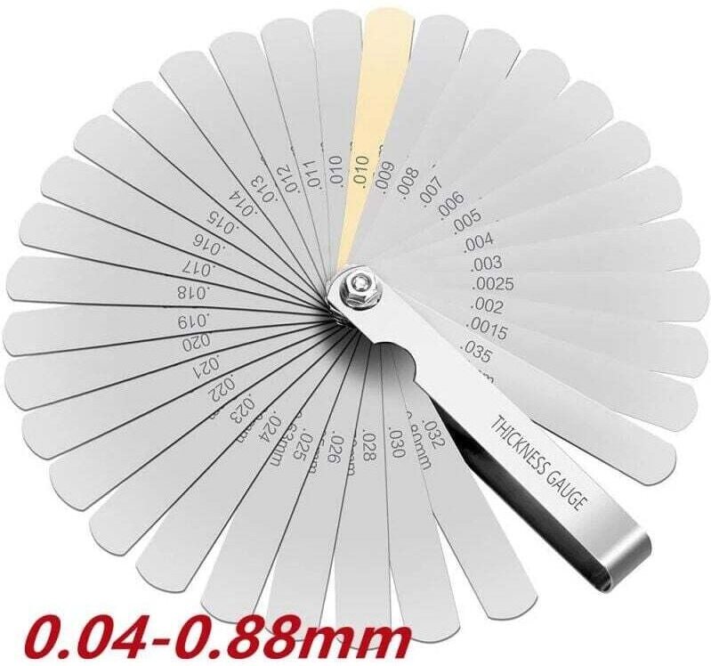 Präzisions-Fühlerlehren, 32 Klingen, metrische (imperiale) Markierungen zum Messen der Spaltbreite (Dicke), Größen, Spal...
