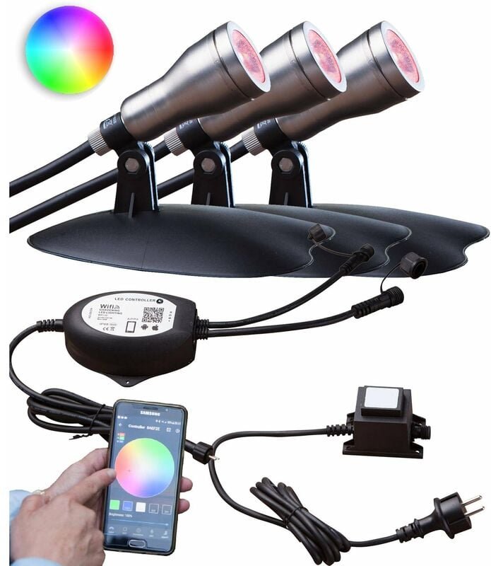 Heissner - smart lights Starter Set 'WiFi' inkl. 3 rgb Spots