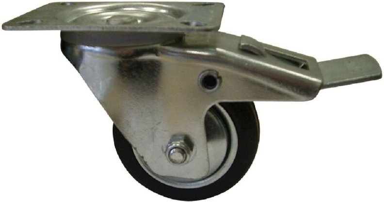 HSI - Lenkrolle mit, Feststeller, Eisen, verzinkt, 125mm, 1 stk