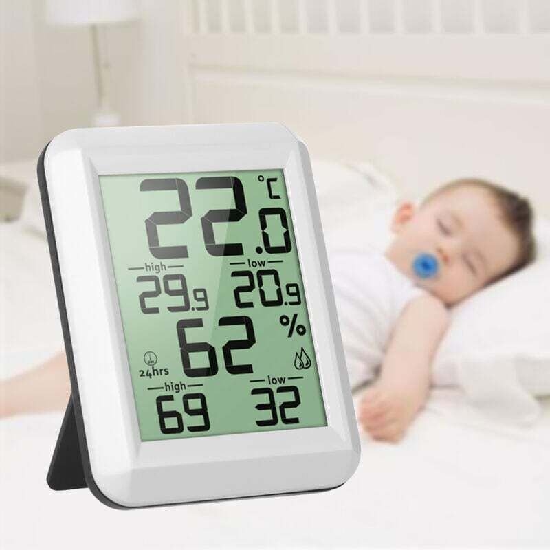 Mini-Digital-LCD-Innenthermometer, Raumhygrometer °C/°F Temperatur- und Feuchtigkeitsmessgerät Thermo-Hygrometer mit Stä...