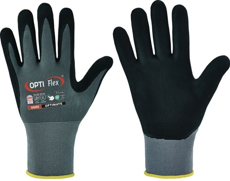 Opti Flex - optiflex 0680-11H Handschuhe optimate Größe 11 grau/schwarz en 420, en 388 psa-k