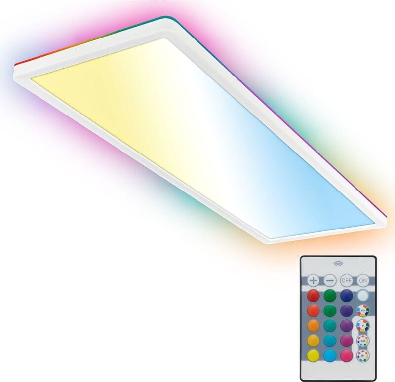 B.k.licht - led Panel 58x20 cm - 22W, 3000lm, dimmbar, Fernbedienung, cct, rgb, weiß