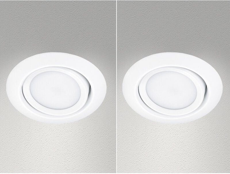 Trio Leuchten - Runder led Einbaustrahler Decke Doppelpack schwenkbar Weiß matt 5 Watt