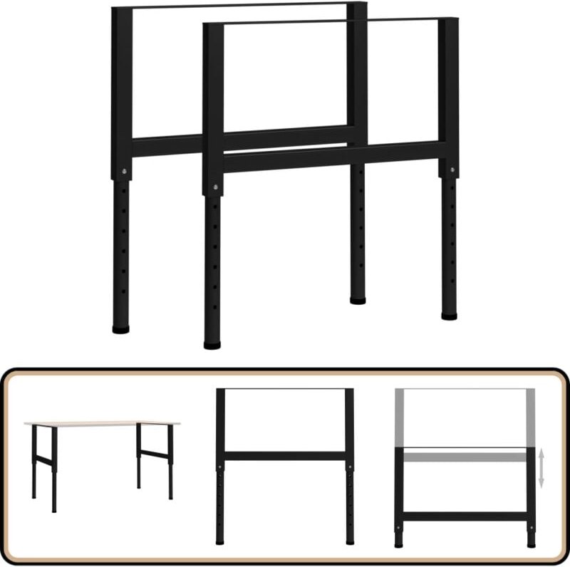 Vidaxl - Werkbankgestell Verstellbar 2 Stk. Metall 85x(69-95,5) cm - Tischbein - Metallgestell - Werkbankgestell - Höhen...