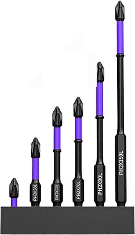 Hohe HäRte und Starker Magnetischer Bit, 6-Teilige Rutschfeste StoßFeste Bits mit Schraubendreher-Bits, Magnetisches Bit...