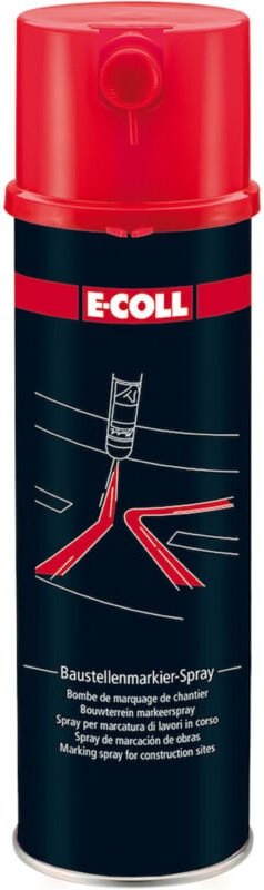 E-coll - Baustellenmarkier-Spray 500ml Spraydose leuchtrot