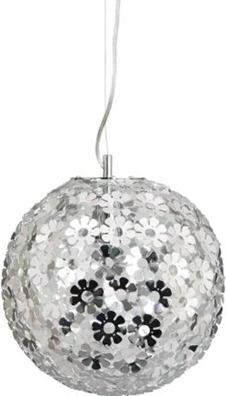 Ranex - Kugel-Pendelleuchte aus verchromten Aluminiumblumen, stilvolles Design, ø 30cm