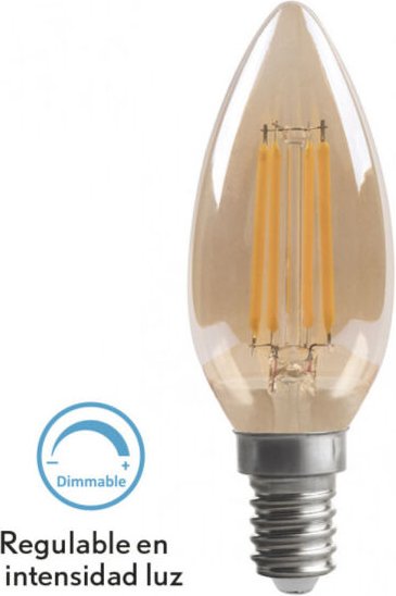 FABRILAMP Kerze Glühbirne 10x3,5d 4w Dimmbar E14 330lm Amber 2700k