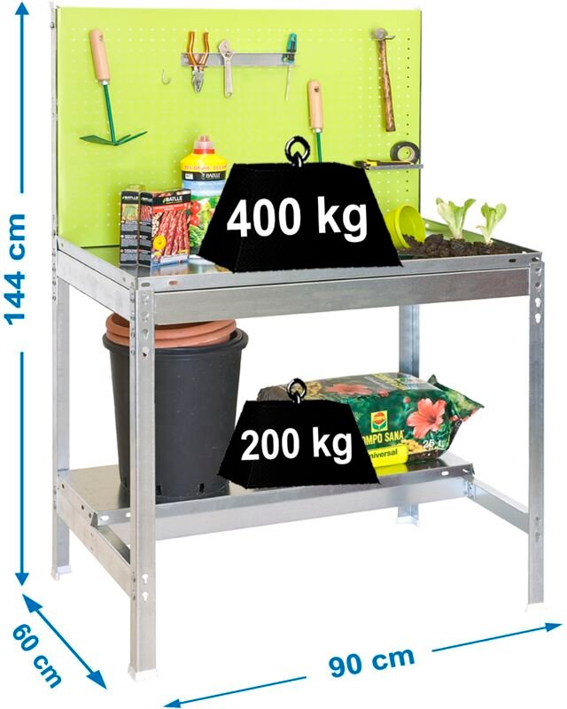 Simonrack Modell BT2 Metallarbeitsbank Garten