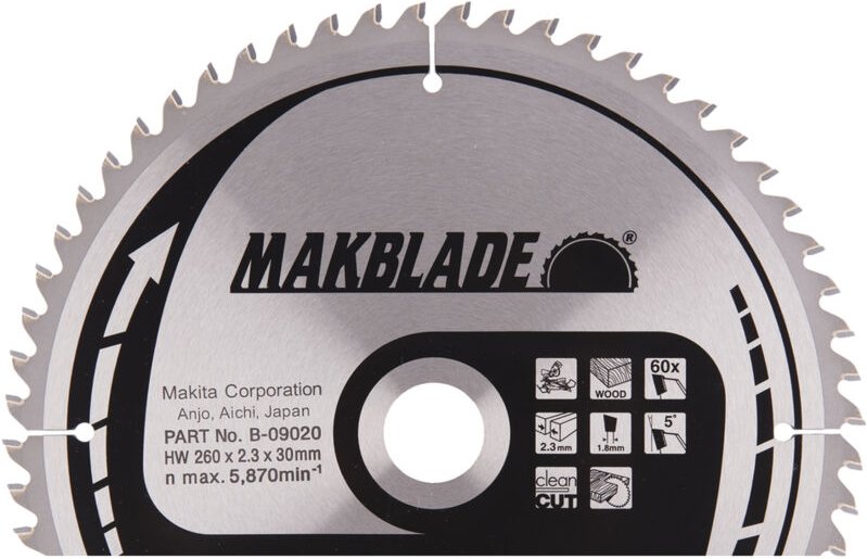 Makita B-09020 MakBlade Sägeblatt 260x30 mm 60 Zähne