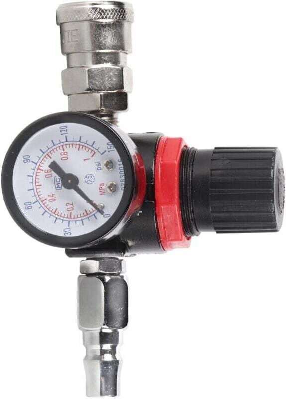 Luftdruckreglerventil mit Glasmanometer, 1/4" 0-145 PSI (0-1 MPa)