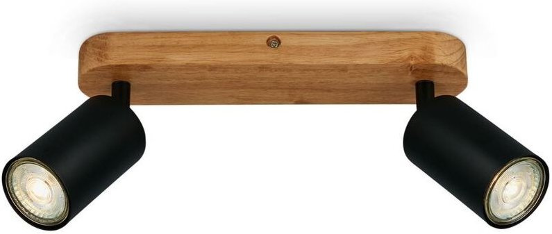 Briloner - Deckenlampe Deckenleuchte vintage industrial 2xGU10 9W schwarz holz