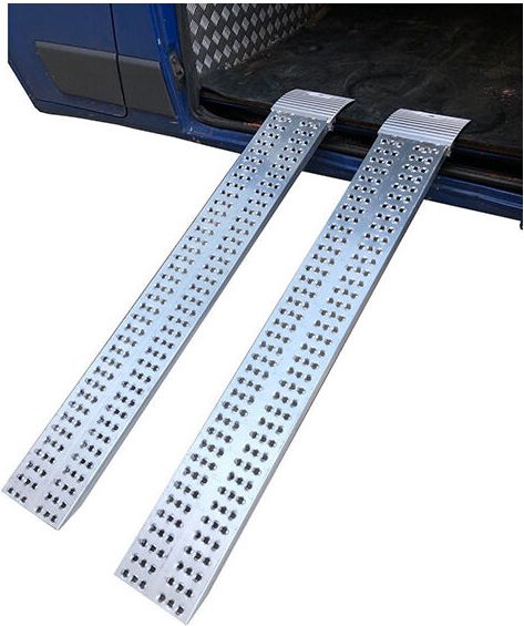 Motorradrampe 2m - Breite 200mm - Ladehöhe 529-593mm - bis 700kg Traglast pro Paar bei Achsenabstand 1250mm - als Einzel...